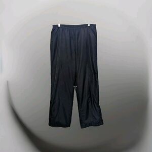 Nike Womens Black Training Ankle Zip Running Pants Lined Size Large Pockets